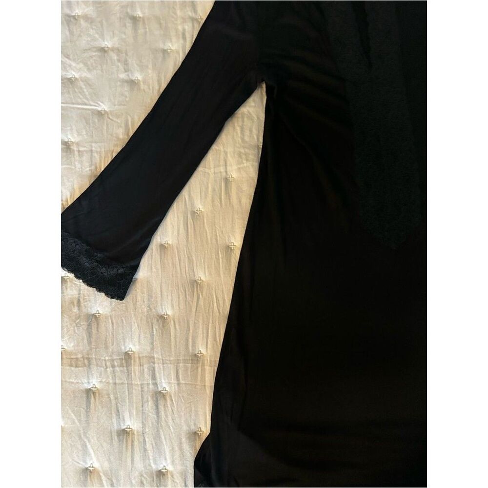 Natori Black Lace-Trim Sleep Shirt Size S NWT — From Neiman Marcus